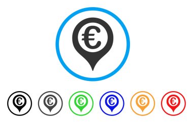 Euro coğrafi hedefleme yuvarlak simge