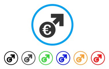 Euro büyüme yuvarlak simge