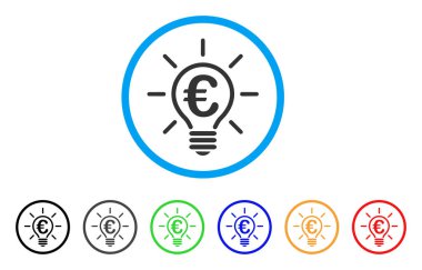 Euro fikir ampul yuvarlak simge