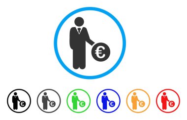 Euro yatırımcı yuvarlak simge