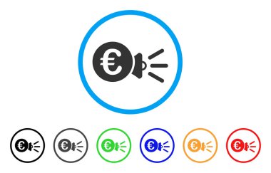 Euro megafon reklamlar simgesi yuvarlak