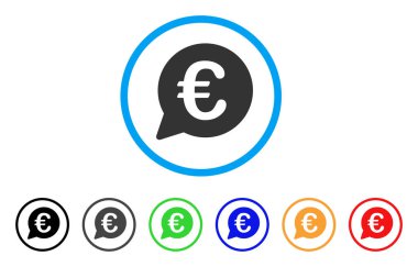 Euro ileti balonu simgesini yuvarlak