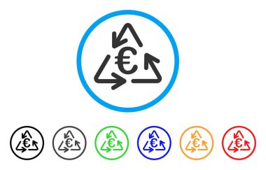 Euro geri dönüşüm yuvarlak simge