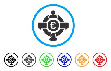 Euro sosyal ağ yuvarlak simge