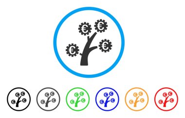 Avrupa Teknoloji ağacı yuvarlak simge