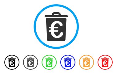 Euro çöp yuvarlak simge
