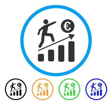 Euro iş büyüme yuvarlak simge