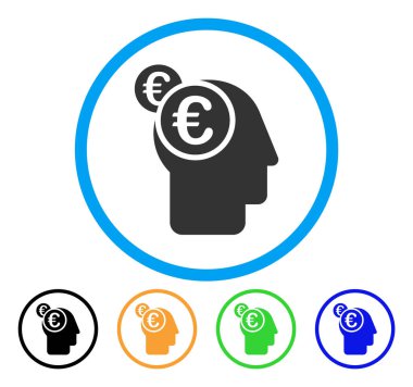 Euro işadamı akıl yuvarlak simge
