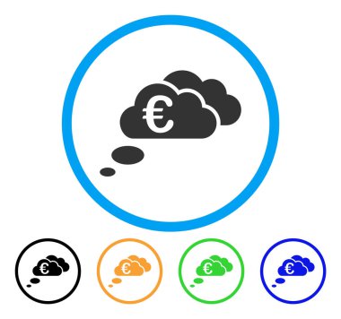 Euro rüya bulutlar yuvarlak simge