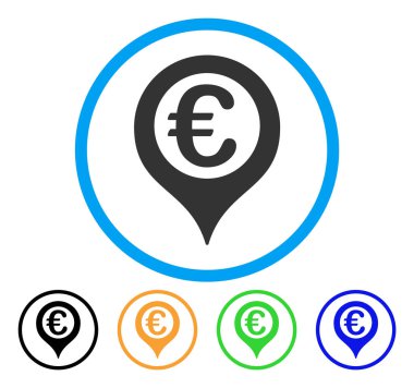 Euro coğrafi hedefleme yuvarlak simge