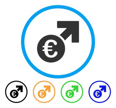 Euro büyüme yuvarlak simge