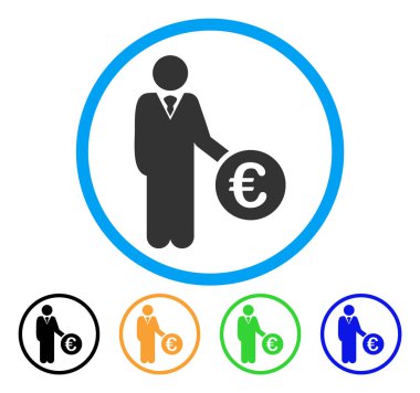 Euro yatırımcı yuvarlak simge