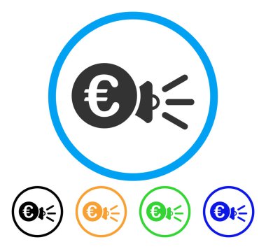 Euro megafon reklamlar simgesi yuvarlak