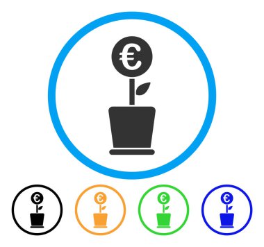 Euro proje Pot yuvarlak simge