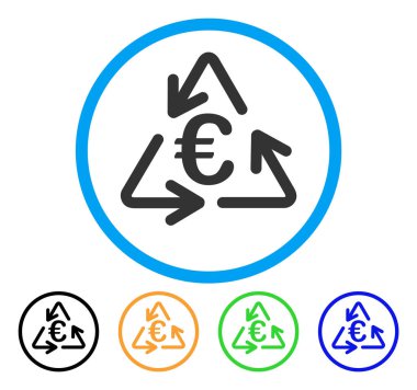 Euro geri dönüşüm yuvarlak simge