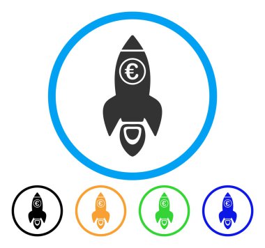 Euro Roket fırlatma yuvarlak simge