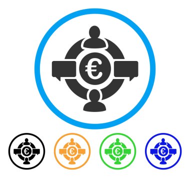 Euro sosyal ağ yuvarlak simge