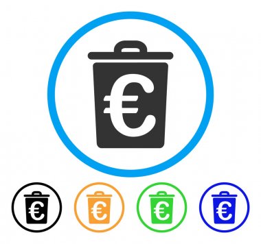 Euro çöp yuvarlak simge