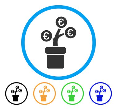 Avrupa ağaç Pot yuvarlak simge