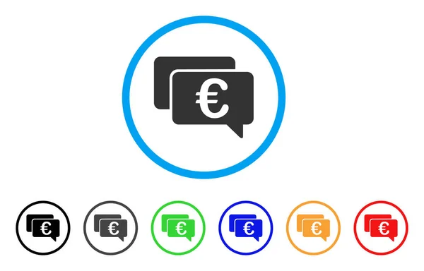 Στρογγυλό εικονίδιο μηνυμάτων ευρώ — Διανυσματικό Αρχείο