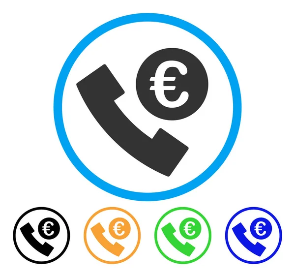 Euro Phone Order Rounded Icon — Stock Vector