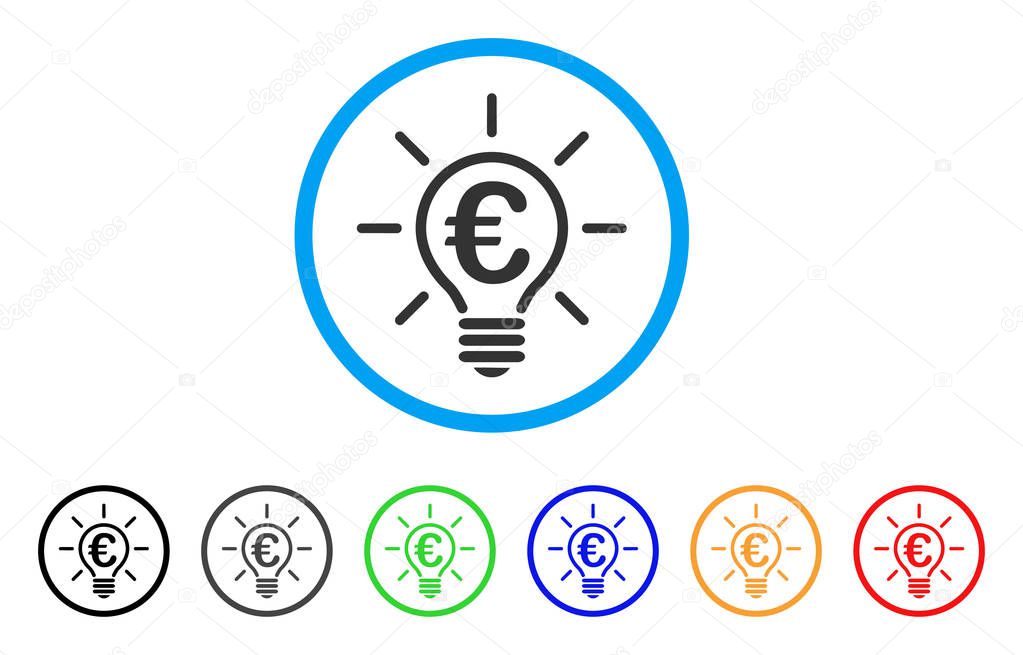 Euro Idea Bulb Rounded Icon