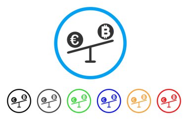 Bitcoin Euro Pazar yuvarlak simge salıncaklar