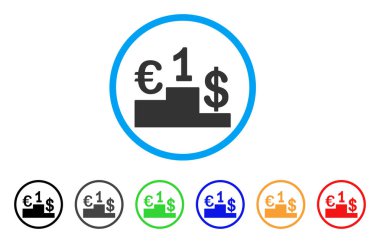 Para birimi rekabet yuvarlak simge