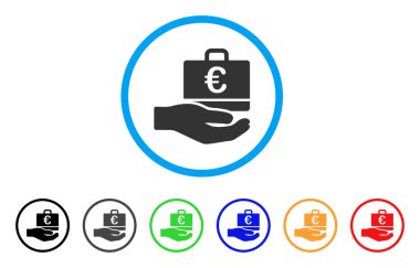 Euro hesap el yuvarlak simgesi