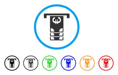 Euro Atm para çekme yuvarlak simge