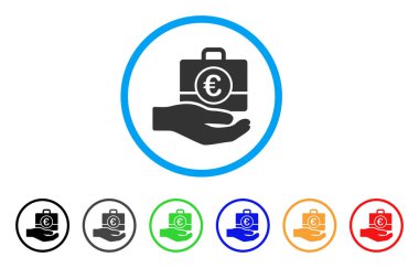 Hizmet el yuvarlak simgesi bankacılık euro