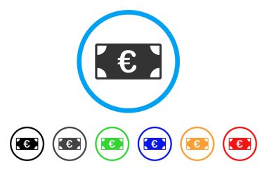 Euro banknot yuvarlak simge