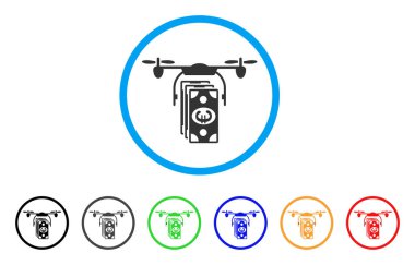 Euro banknot dron simgesi yuvarlak