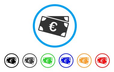 Euro banknot yuvarlak simge