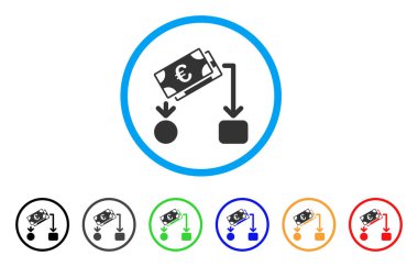 Euro nakit akışı yuvarlak simge