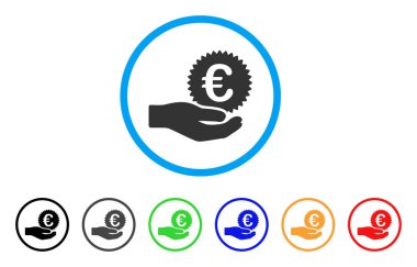 Euro para teklif el yuvarlak simgesi