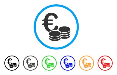 Simgesini Euro para yığınları yuvarlak