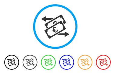 Euro para birimi döviz yuvarlak simge