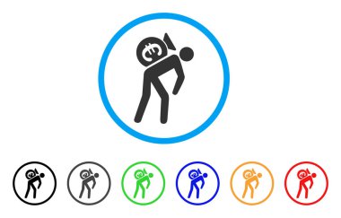 Euro mali kurye yuvarlak simge