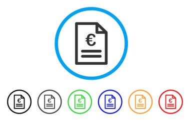 Euro fatura yuvarlak simge