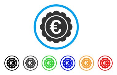 Euro ödül mühür simgesi yuvarlak