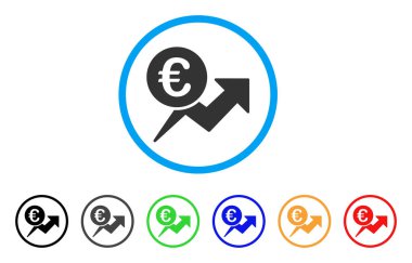 Euro Satış büyüme yuvarlak simge