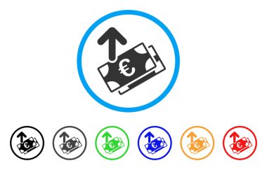 Euro banknot yuvarlak simge harcamak