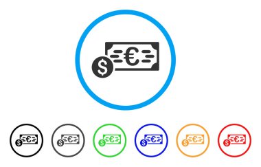 Dolar ve Euro nakit yuvarlak simge