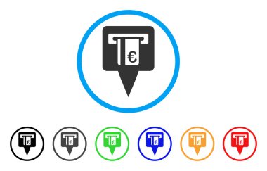 Euro Atm işaretçi simgesi yuvarlak