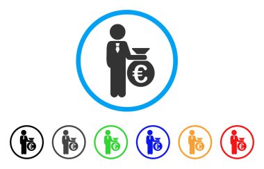 Euro bankacı yuvarlak simge