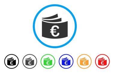 Euro çek defteri yuvarlak simge