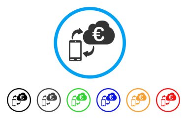 Bankacılık euro bulut simgesi yuvarlak