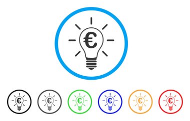 Euro fikir ampul yuvarlak simge