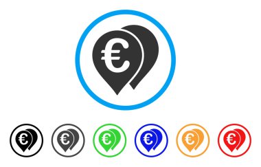 Avrupa harita işaretleri yuvarlak simge